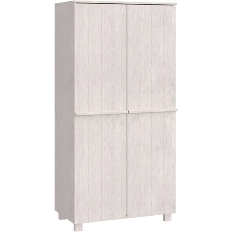 vidaXL - Kledingkast - HAMAR - 89x50x180 - cm - massief - grenenhout - wit afbeelding 1
