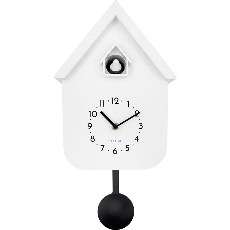 NeXtime Twitter – Koekoeksklok – 21.5 × 41.5 × 8.5 cm – Plastic – Wit – Stil afbeelding 1