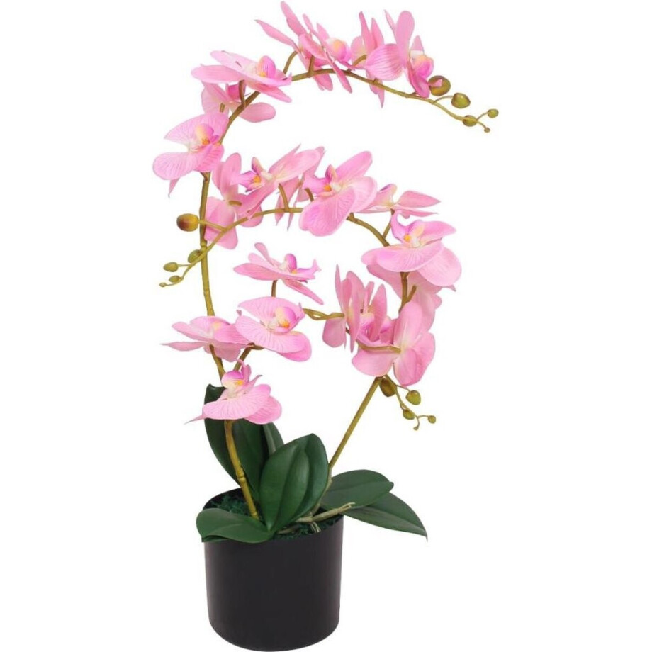 vidaXL - Kunstplant - orchidee - met - pot - 65 - cm - roze afbeelding 1