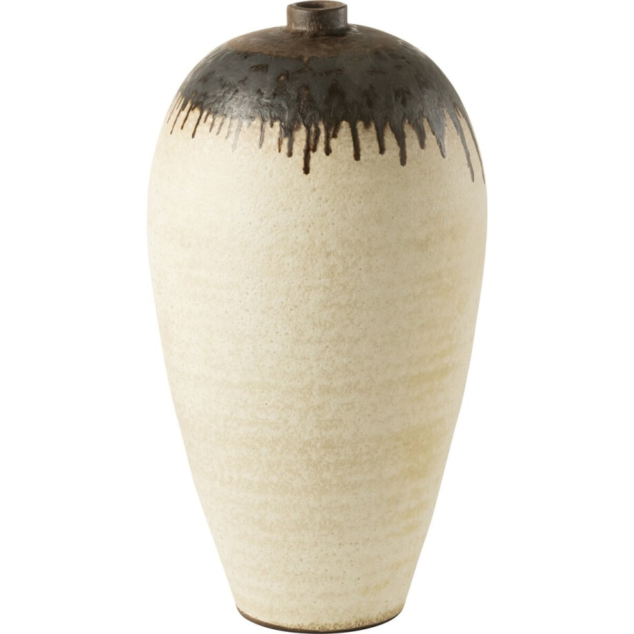 J-Line vaas Lombok - keramiek - beige/bruin - large - 72 cm hoog afbeelding 1