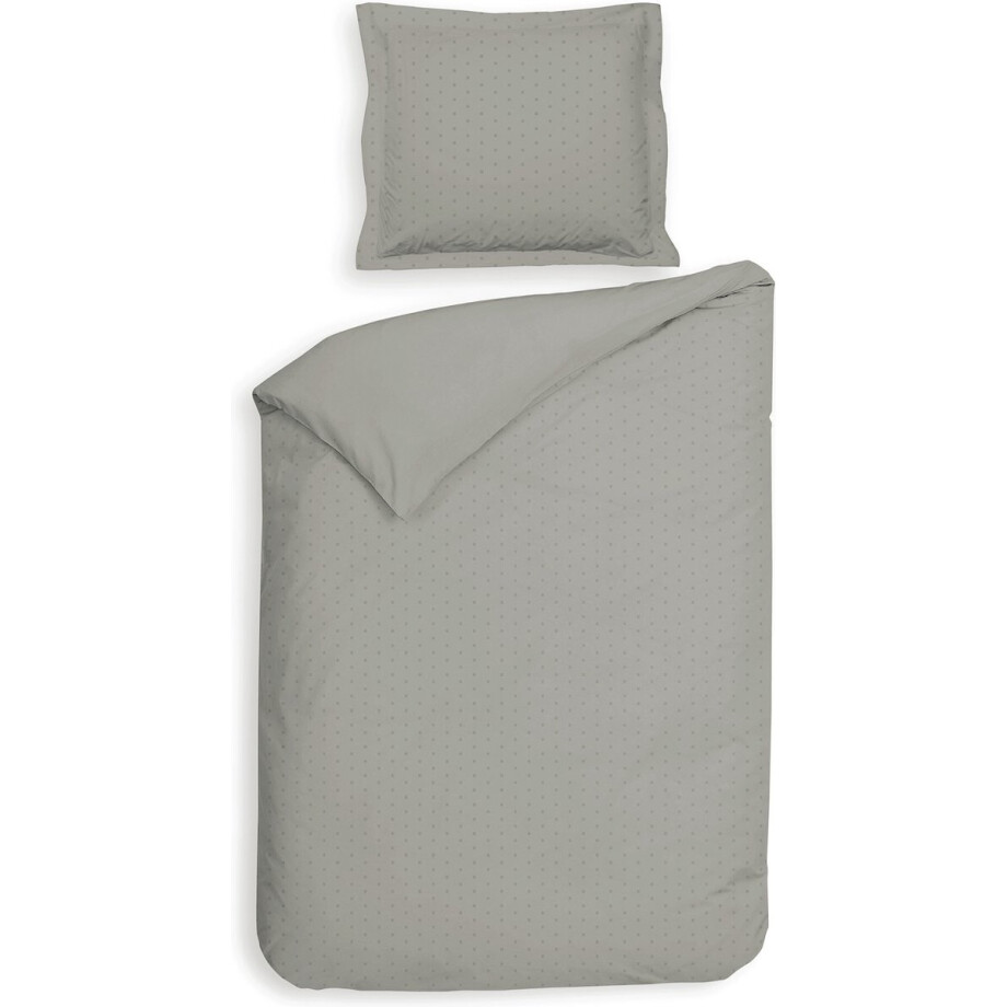 Heckettlane Dekbedovertrek Punto - Bedlinnen met Stippen - 140x220 - Grijs - Dekbedhoes van 100% Katoen-Satijn Heckettlane Dekbedovertrek Punto - Bedlinnen met Stippen - 140x220 - Grijs - Dekbedhoes van 100% Katoen-Satijn afbeelding 1
