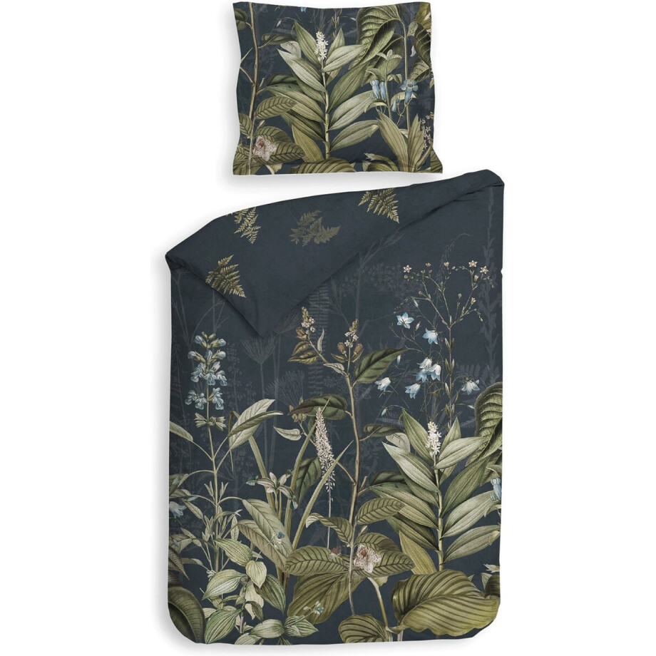 Heckettlane Holly Dekbedovertrek - Eenpersoons - Katoensatijn - 140x200-220cm - Blauw afbeelding 1