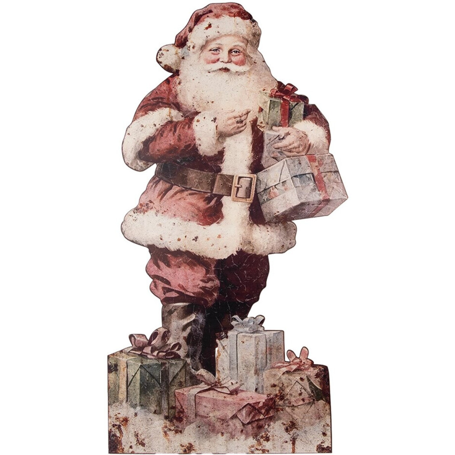 Clayre & Eef Decoratie Beeld Kerstman 50x2x96 cm Rood Metaal Clayre & Eef Decoratie Beeld Kerstman 50x2x96 cm Rood Metaal afbeelding 1