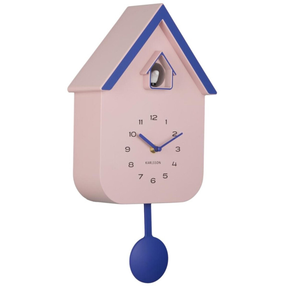 Karlsson Wandklok Dupla Color Cuckoo - Roze - 21.5x21.5x41.5cm - Wandklok Modern Karlsson Wandklok Dupla Color Cuckoo - Roze - 21.5x21.5x41.5cm - Wandklok Modern afbeelding 1