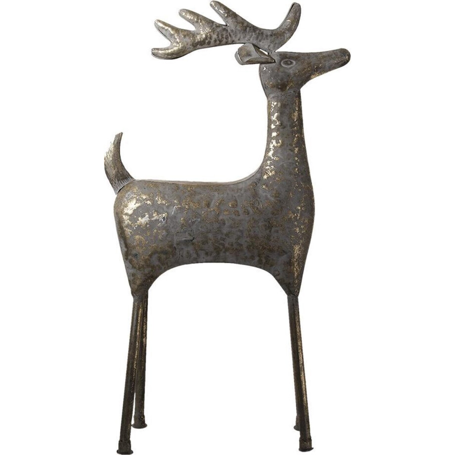 Clayre & Eef Beeld Hert 79 cm Grijs IJzer afbeelding 1
