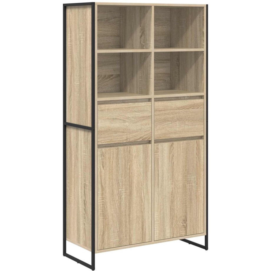 vidaXL - Dressoir - Sonoma - 81 - x - 36 - x - 150.5 - cm - Bewerkt - hout afbeelding 1
