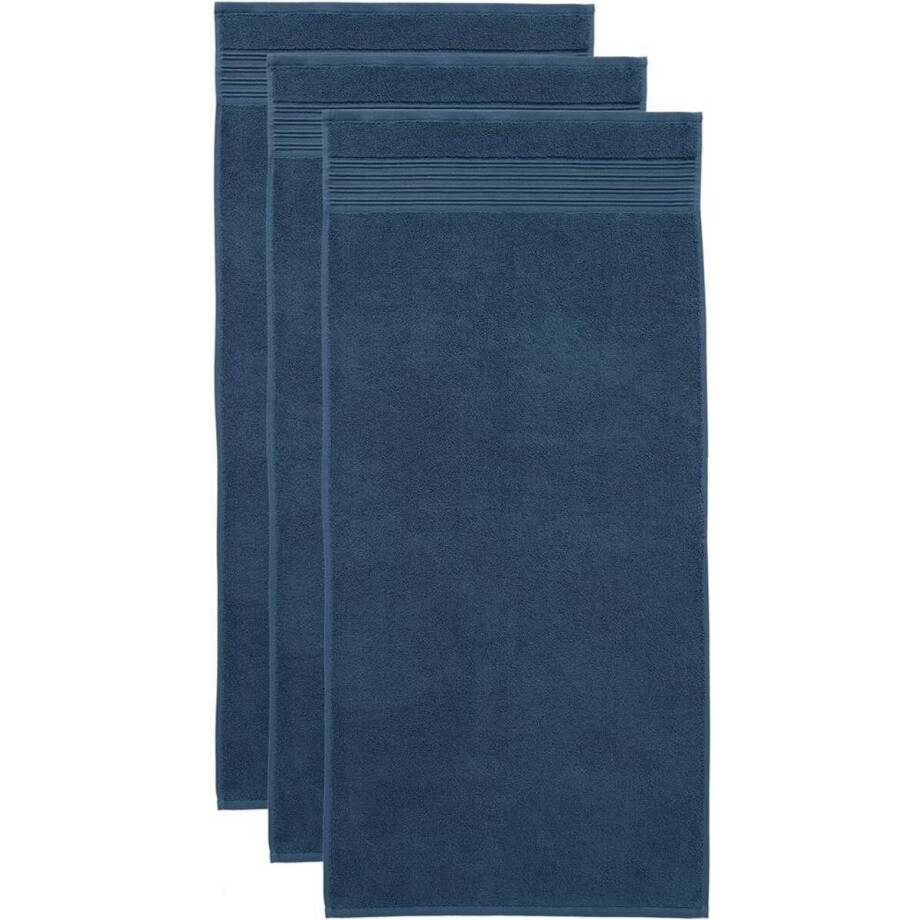 Beddinghouse Sheer set van 3 Handdoeken - 50x100 cm - Donker Blauw afbeelding 1
