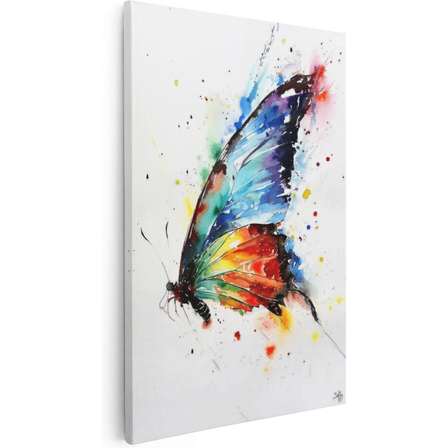 Artaza Canvas Schilderij Kleurrijke Vlinder in Aquarelstijl - Dieren - 20x30 cm - Klein - Wanddecoratie Woonkamer - Schilderijen - Muurdecoratie Artaza Canvas Schilderij Kleurrijke Vlinder in Aquarelstijl - Dieren - 20x30 cm - Klein - Wanddecoratie Woonkamer - Schilderijen - Muurdecoratie afbeelding 1