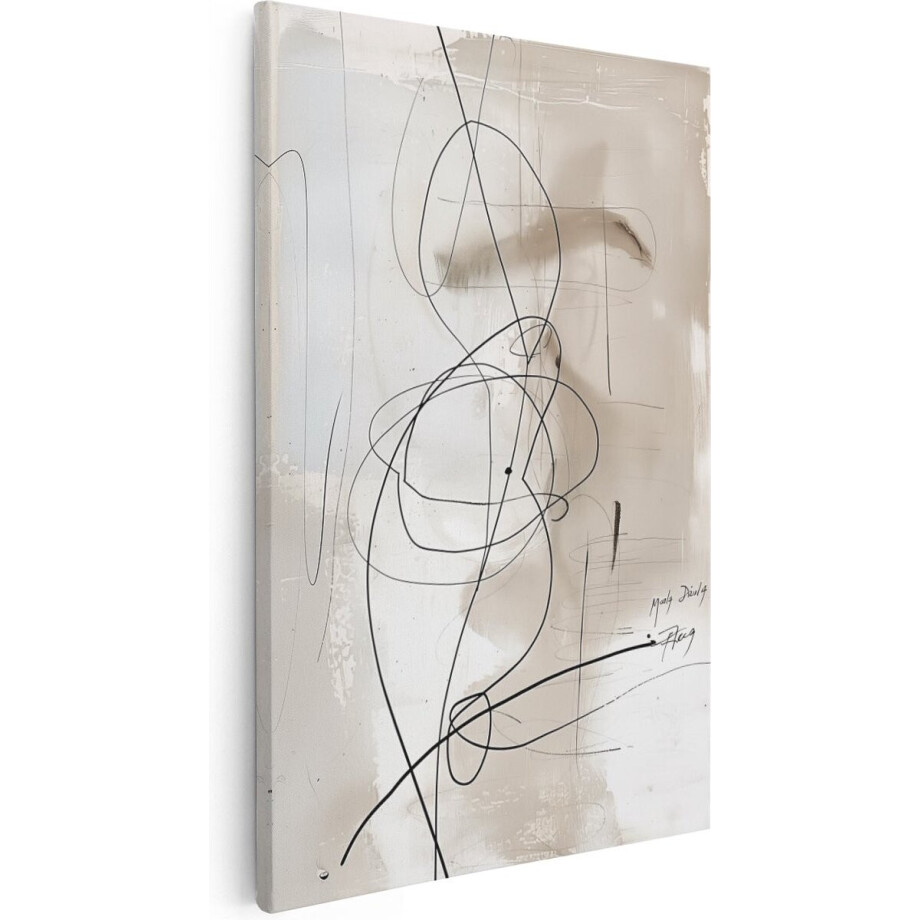 Artaza Canvas Schilderij Abstract Lijnen en Krabbels - 40x60 cm - Wanddecoratie Woonkamer - Schilderijen - Muurdecoratie Artaza Canvas Schilderij Abstract Lijnen en Krabbels - 40x60 cm - Wanddecoratie Woonkamer - Schilderijen - Muurdecoratie afbeelding 1