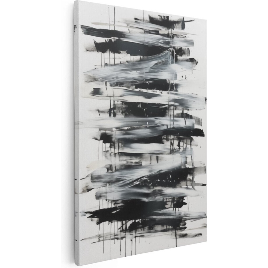 Artaza Canvas Schilderij Zwart Wit Abstract - 20x30 cm - Klein - Wanddecoratie Woonkamer - Schilderijen - Muurdecoratie Artaza Canvas Schilderij Zwart Wit Abstract - 20x30 cm - Klein - Wanddecoratie Woonkamer - Schilderijen - Muurdecoratie afbeelding 1