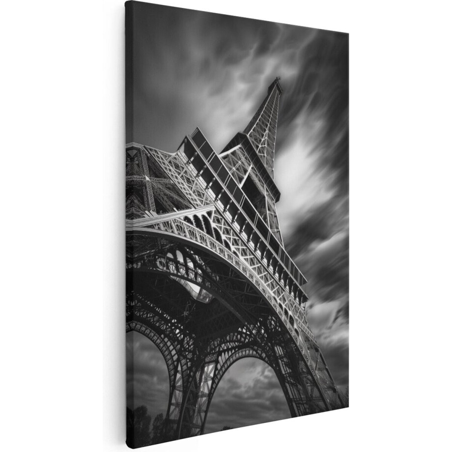 Artaza Canvas Schilderij Eiffeltoren - 60x90 cm - Wanddecoratie Parijs - Muurdecoratie Zwart Wit - Schilderijen Op Canvas Artaza Canvas Schilderij Eiffeltoren - 60x90 cm - Wanddecoratie Parijs - Muurdecoratie Zwart Wit - Schilderijen Op Canvas afbeelding 1