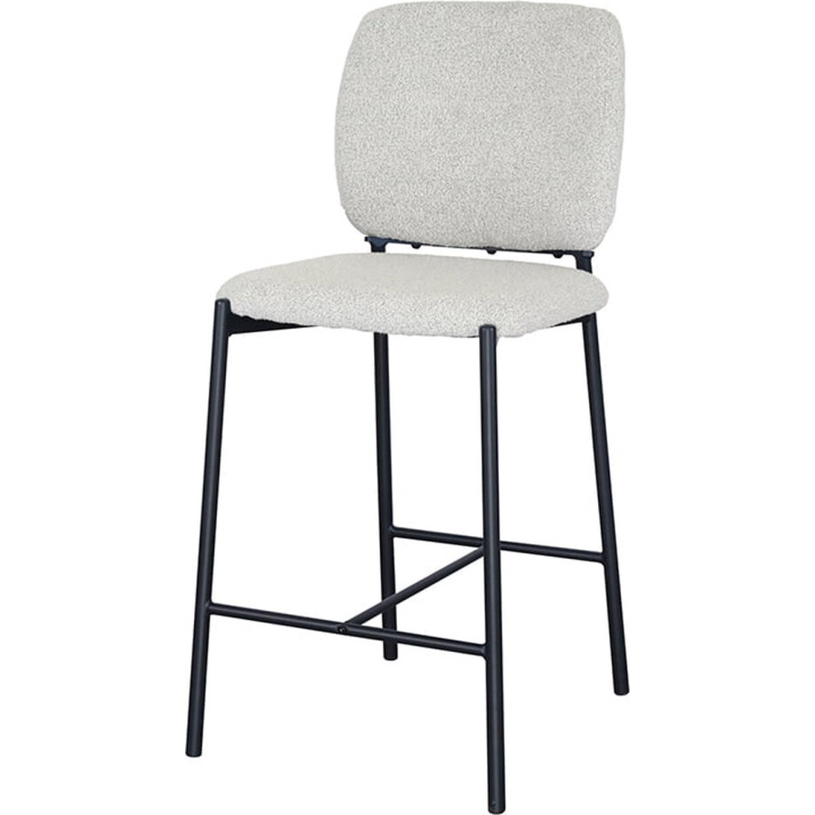 Barkruk Killian Beige - Metaal - Stof - Set van 2 - Geschikt voor kookeiland - Met rugleuning - Zithoogte 66 cm - Zitdiepte 44 cm Barkruk Killian Beige - Metaal - Stof - Set van 2 - Geschikt voor kookeiland - Met rugleuning - Zithoogte 66 cm - Zitdiepte 44 cm afbeelding 1