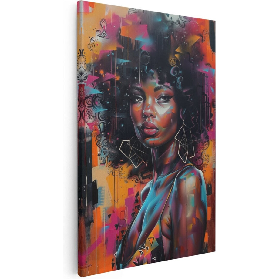 Artaza Canvas Schilderij Afrikaanse Vrouw met Afrohaar - 20x30 cm - Klein - Wanddecoratie Woonkamer - Schilderijen - Muurdecoratie Artaza Canvas Schilderij Afrikaanse Vrouw met Afrohaar - 20x30 cm - Klein - Wanddecoratie Woonkamer - Schilderijen - Muurdecoratie afbeelding 1