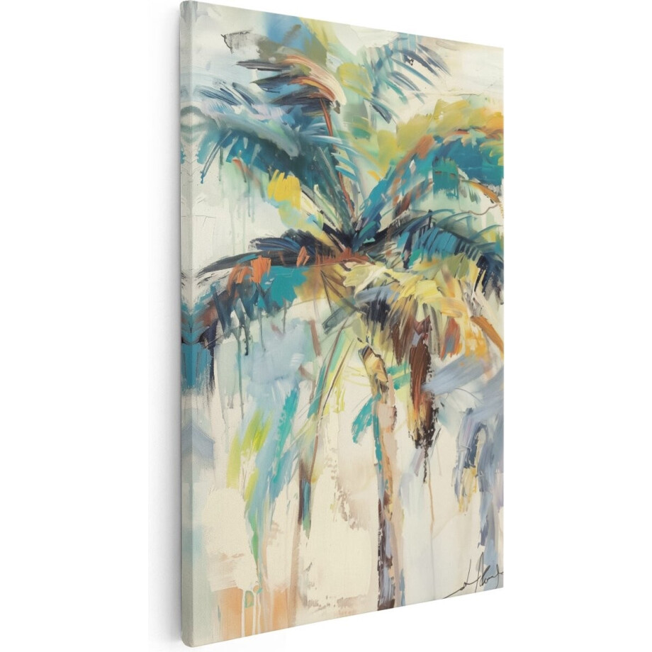 Artaza Canvas Schilderij Abstract - 20x30 cm - Klein - Wanddecoratie Palmboom - Muurdecoratie Woonkamer - Kamer Accessoires afbeelding 1