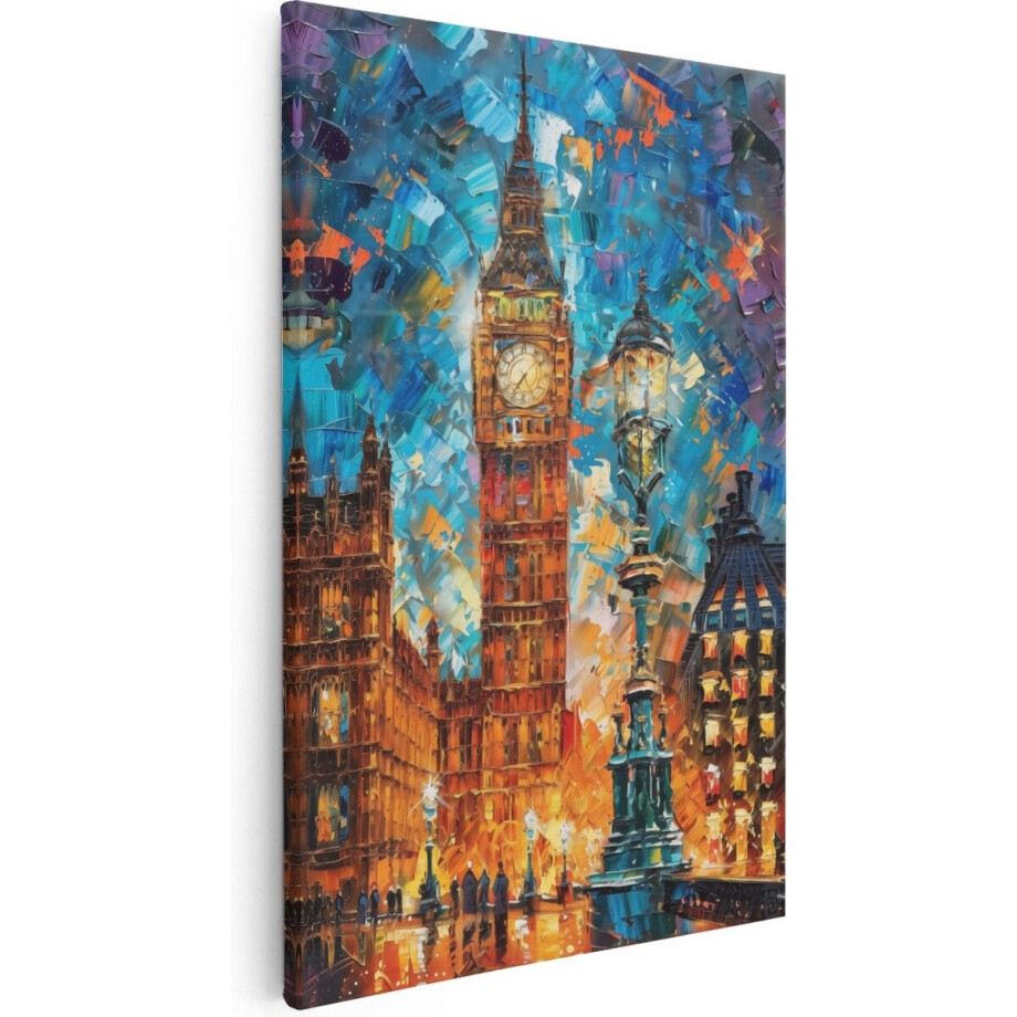 Artaza Canvas Schilderij Big Ben in Londen bij Nacht - 40x60 cm - Wanddecoratie Woonkamer - Schilderijen - Muurdecoratie Artaza Canvas Schilderij Big Ben in Londen bij Nacht - 40x60 cm - Wanddecoratie Woonkamer - Schilderijen - Muurdecoratie afbeelding 1