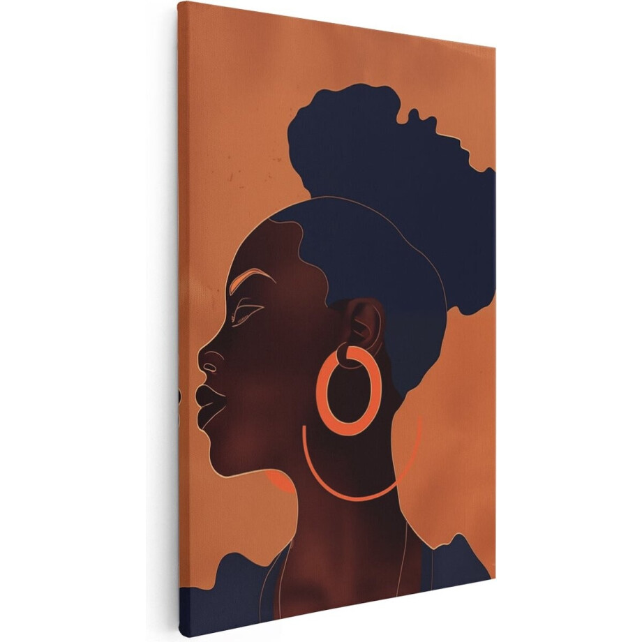 Artaza Canvas Schilderij Portret Vrouw Goud - 20x30 cm - Klein - Muurdecoratie Woonkamer - Wanddecoratie Zwarte Vrouw - Schilderijen Op Canvas Artaza Canvas Schilderij Portret Vrouw Goud - 20x30 cm - Klein - Muurdecoratie Woonkamer - Wanddecoratie Zwarte Vrouw - Schilderijen Op Canvas afbeelding 1