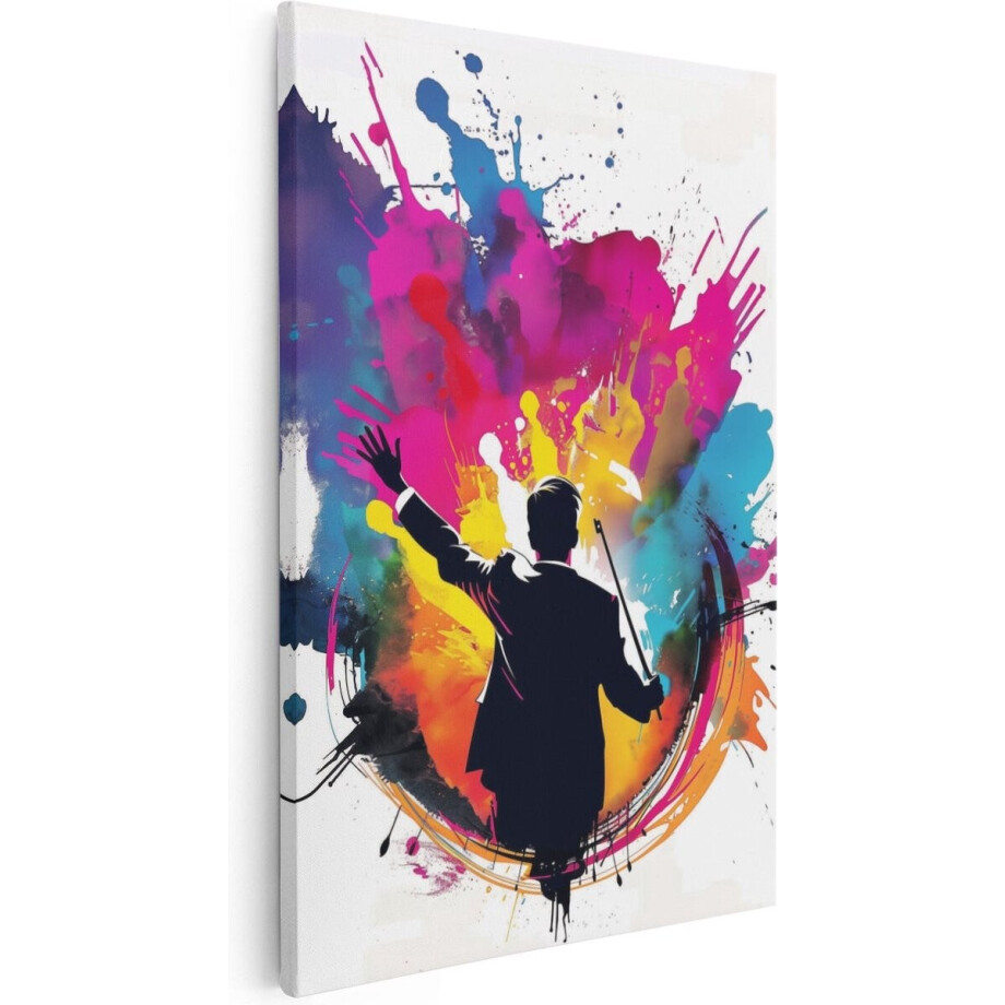 Artaza Canvas Schilderij Dirigent Abstract - 40x60 cm - Wanddecoratie Muziek - Muurdecoratie Kleurrijk - Schilderijen Op Canvas Artaza Canvas Schilderij Dirigent Abstract - 40x60 cm - Wanddecoratie Muziek - Muurdecoratie Kleurrijk - Schilderijen Op Canvas afbeelding 1