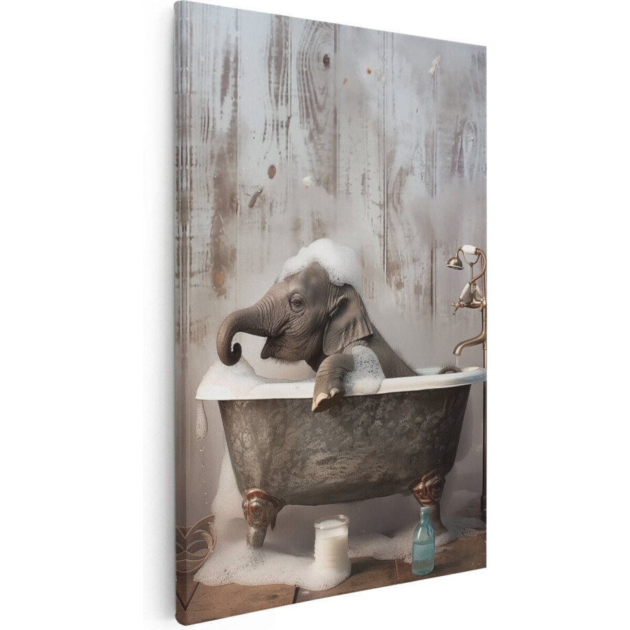 Artaza Canvas Schilderij Babyolifant in een Badkuip - Dieren - 80x120 cm - Groot - Wanddecoratie Woonkamer - Schilderijen - Muurdecoratie Artaza Canvas Schilderij Babyolifant in een Badkuip - Dieren - 80x120 cm - Groot - Wanddecoratie Woonkamer - Schilderijen - Muurdecoratie afbeelding 1