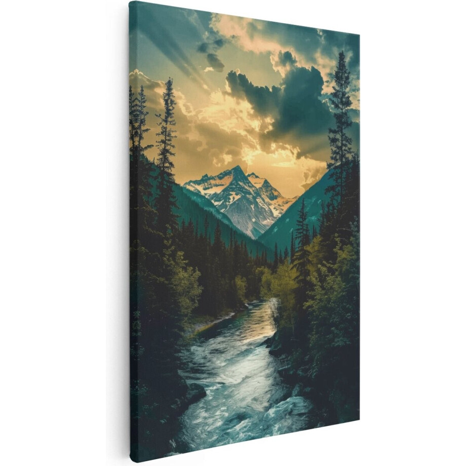 Artaza Canvas Schilderij Bergen - 40x60 cm - Wanddecoratie Landschap - Muurdecoratie Bos - Schilderijen Natuur Artaza Canvas Schilderij Bergen - 40x60 cm - Wanddecoratie Landschap - Muurdecoratie Bos - Schilderijen Natuur afbeelding 1