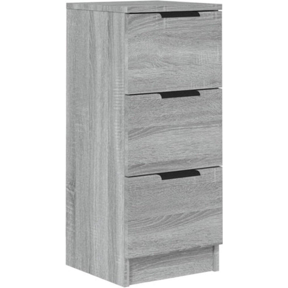 vidaXL - Dressoir - 30x30x70 - cm - bewerkt - hout - grijs - sonoma - eikenkleurig afbeelding 1