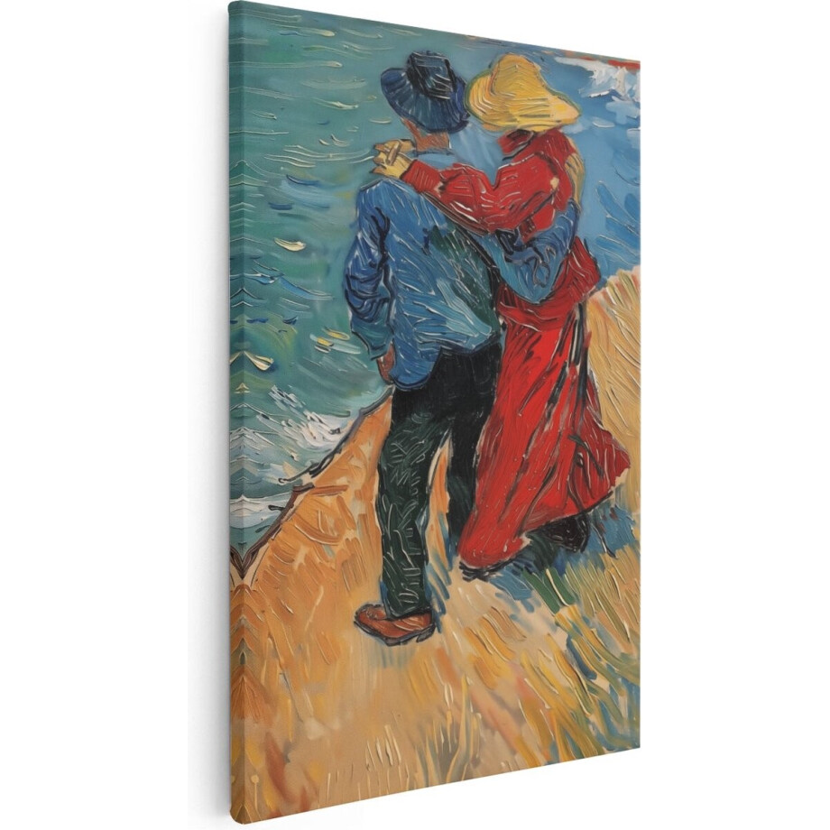 Artaza Canvas Schilderij Kunstwerk van een Stel dat op het Strand loopt - 60x90 - Muurdecoratie - Foto Op Canvas - Canvas Print Artaza Canvas Schilderij Kunstwerk van een Stel dat op het Strand loopt - 60x90 - Muurdecoratie - Foto Op Canvas - Canvas Print afbeelding 1