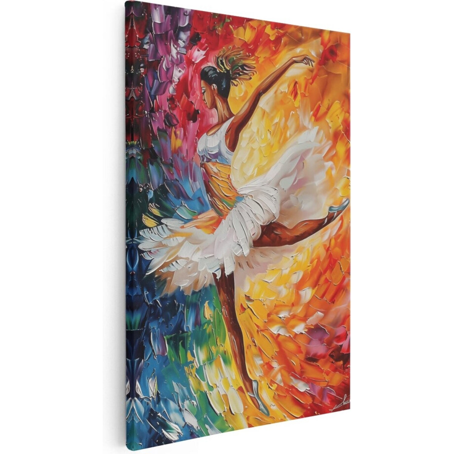 Artaza Canvas Schilderij Ballerina - 20x30 cm - Klein - Wanddecoratie Woonkamer - Schilderijen - Muurdecoratie afbeelding 1