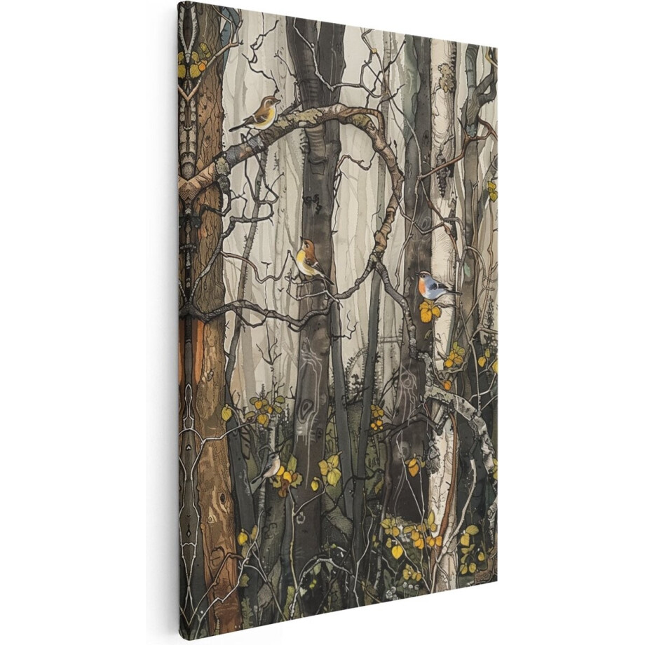 Artaza Canvas Schilderij Kunstwerk van Vogels in een Bosrijke Omgeving - 20x30 - Klein - Foto Op Canvas - Canvas Print Artaza Canvas Schilderij Kunstwerk van Vogels in een Bosrijke Omgeving - 20x30 - Klein - Foto Op Canvas - Canvas Print afbeelding 1