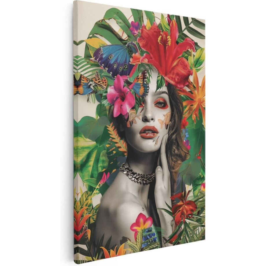 Artaza Canvas Schilderij Vrouw met Bloemen op haar Hoofd - Bloemen - 40x60 cm - Wanddecoratie Woonkamer - Schilderijen - Muurdecoratie Artaza Canvas Schilderij Vrouw met Bloemen op haar Hoofd - Bloemen - 40x60 cm - Wanddecoratie Woonkamer - Schilderijen - Muurdecoratie afbeelding 1