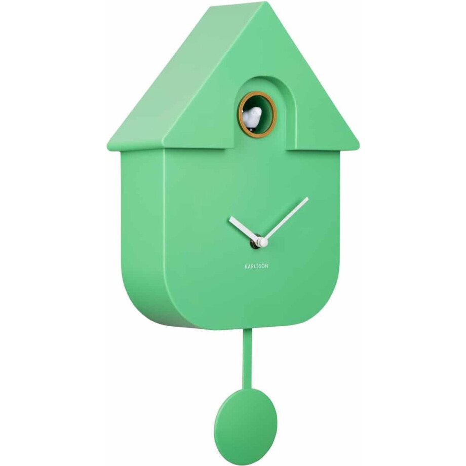 Karlsson Koekoeksklok Modern Cuckoo - Groen - 8.5x21.5x41cm - Wandklok Scandinavisch afbeelding 1