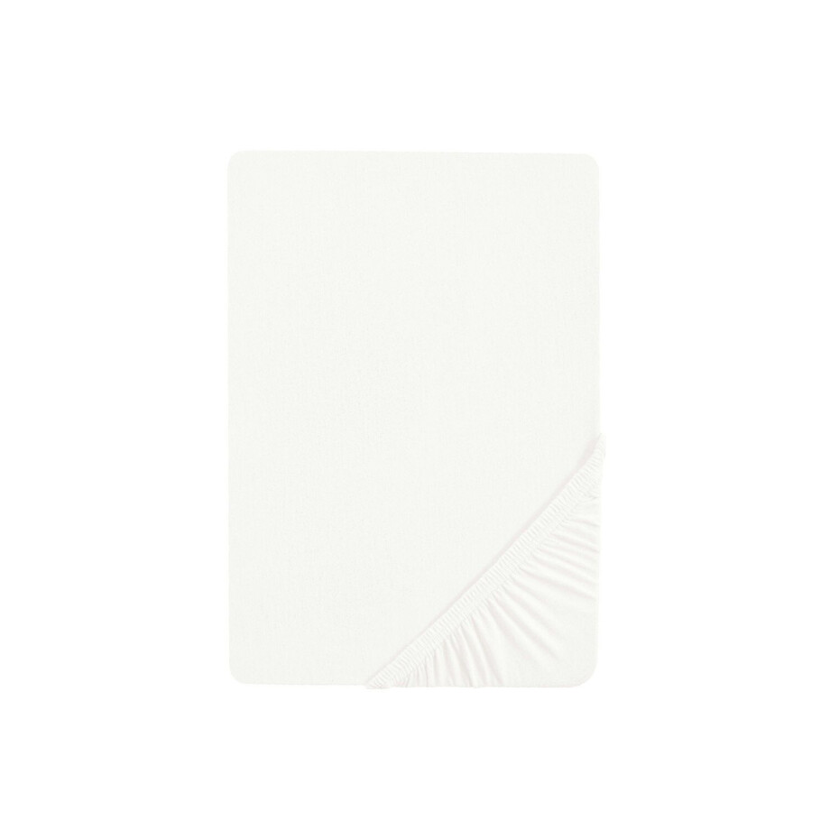 Biberna Jersey hoeslaken (Wit, 180-200 x 200 cm) Biberna Jersey hoeslaken (Wit, 180-200 x 200 cm) afbeelding 1