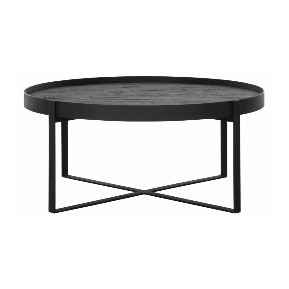 DTP Home Salontafel 'Pluto' Teakhout, 80cm, kleur Zwart DTP Home Salontafel 'Pluto' Teakhout, 80cm, kleur Zwart afbeelding 1