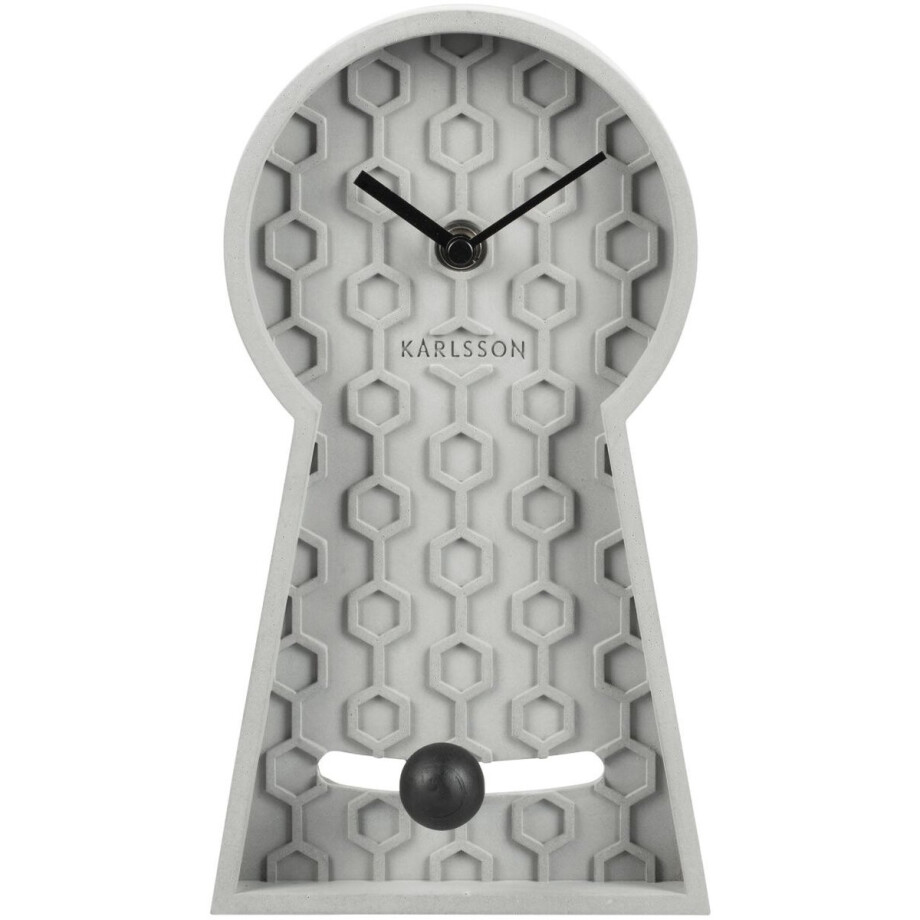 Karlsson Tafelklok Pendulum - Grijs - 25x14x25cm - Modern afbeelding 1