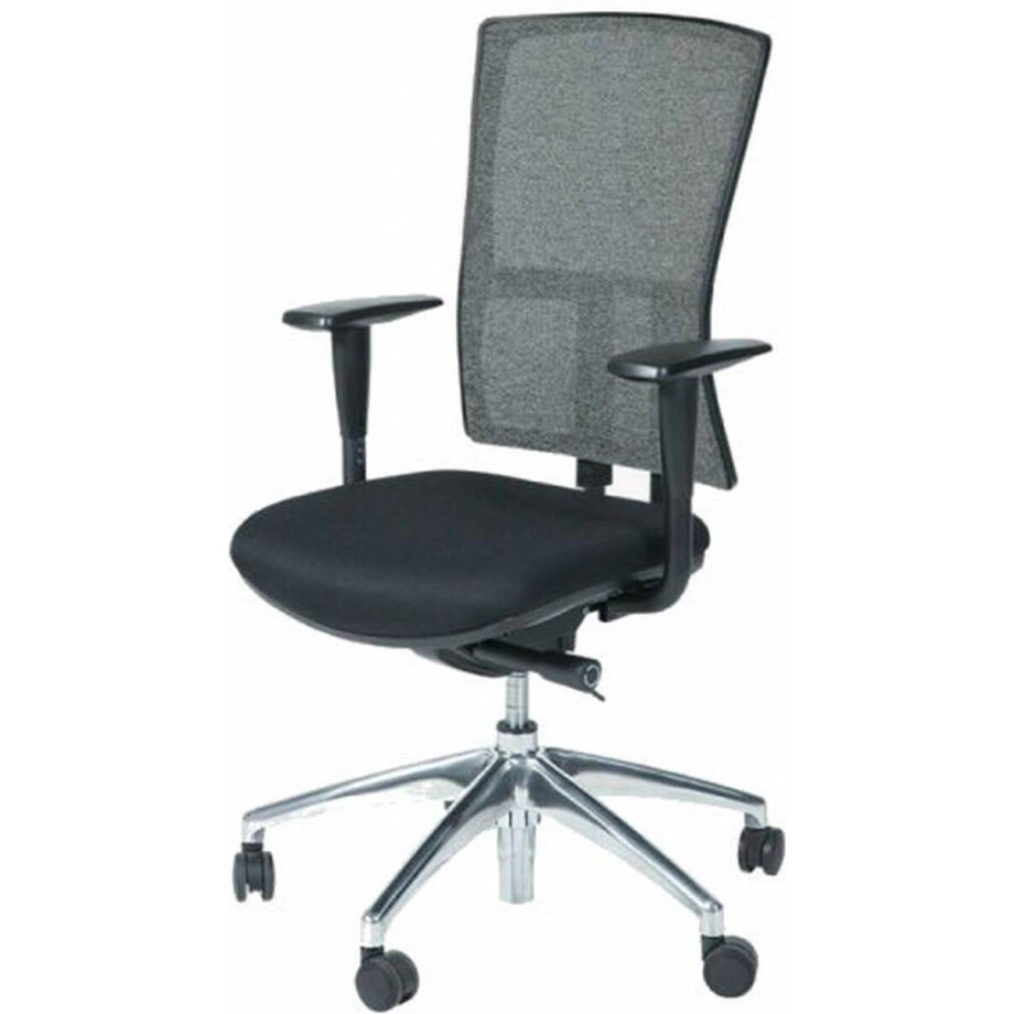 Bureaustoel - 300-NEN zwart ond. zitting stof, rug wol zw/zw afbeelding 1