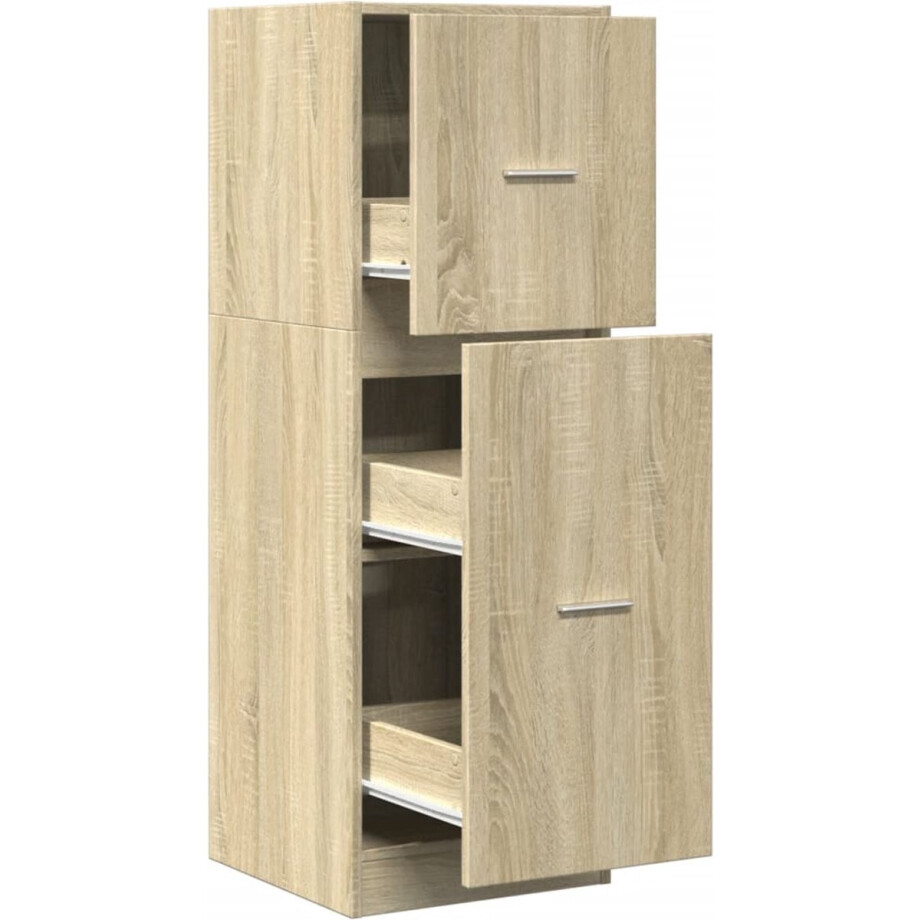 vidaXL - Apothekerskast - 40x41x118 - cm - bewerkt - hout - sonoma - eikenkleurig afbeelding 1