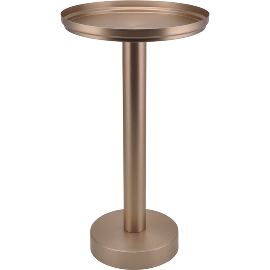 XLBoom Rondo Dienbladtafel Large Soft Copper - 45x45x80cm - Luxe design dienblad op standaard voor wijnkoeler ontworpen door Sascha Sartory afbeelding 1