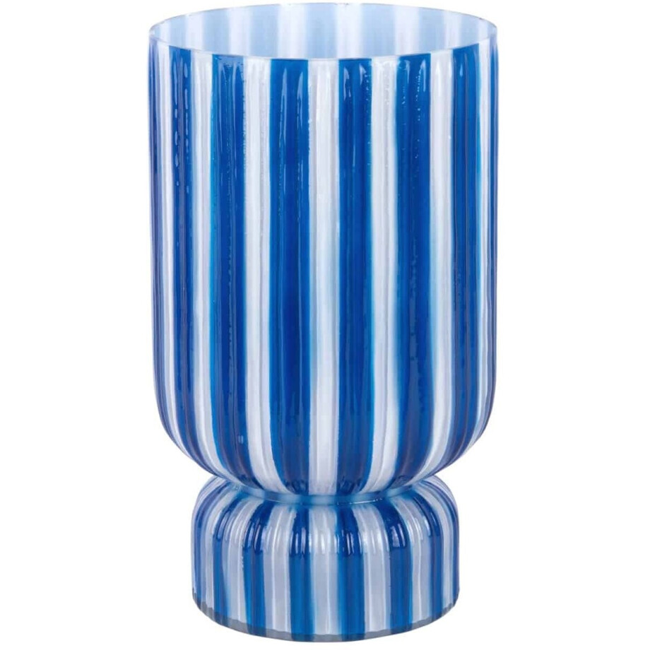 Present Time Vaas Raydo Retro - Kobaltblauw - Ø25cm - Glas - Modern - Bloemenvaas - Woondecoratie - Decoratieve vaas voor woonkamer of slaapkamer afbeelding 1
