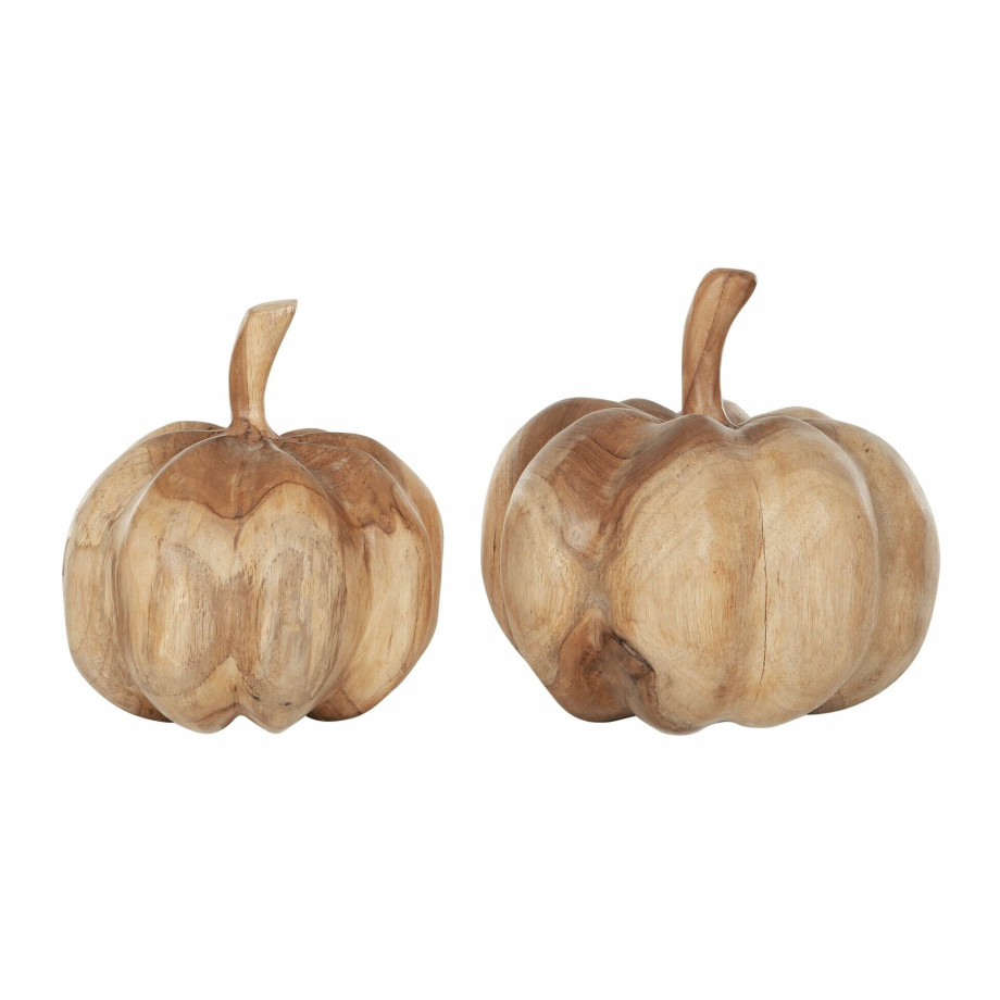 MUST Living Decoratie 'Pumpinks' Teakhout, Set van 2 stuks afbeelding 1