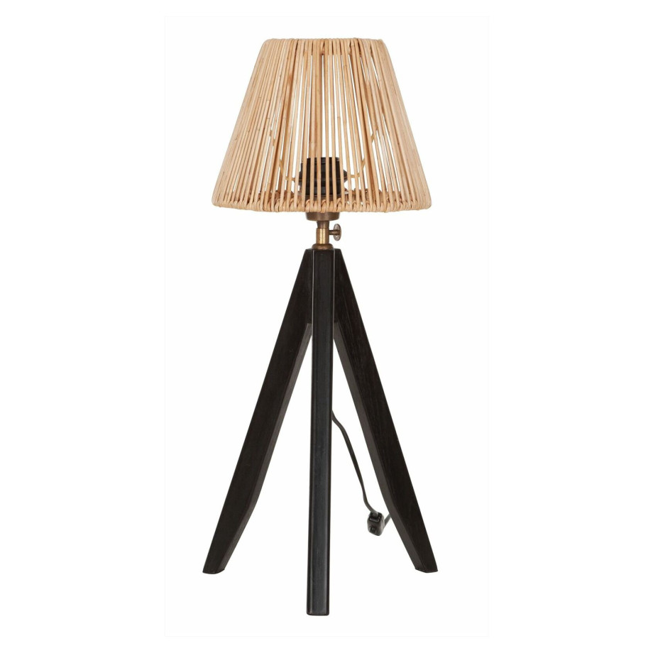 MUST Living Tafellamp 'Montecristo' Teakhout, kleur Zwart afbeelding 1