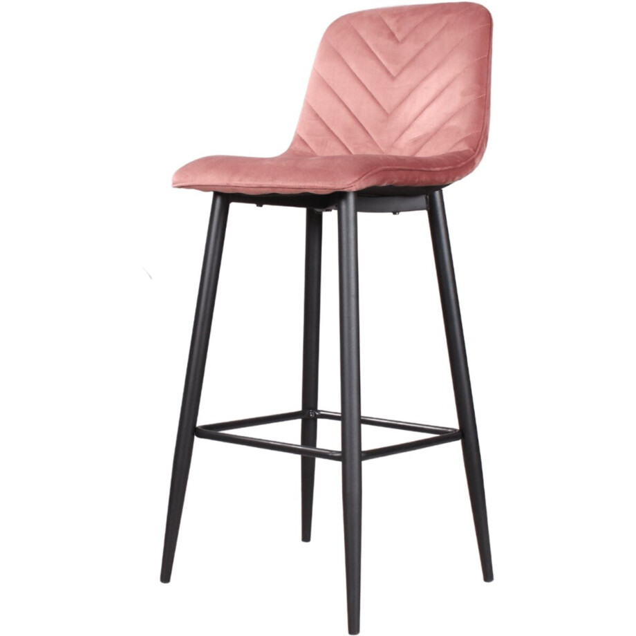 DS4U® Gaby barkruk velvet 75 cm 2.0 - roze DS4U® Gaby barkruk velvet 75 cm 2.0 - roze afbeelding 1