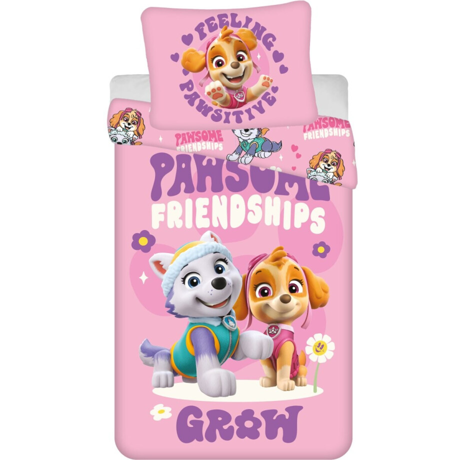 Paw Patrol dekbedovertrek Pawsome friendship grow 140 x 200 cm - 70 x 90 cm - polyester Paw Patrol dekbedovertrek Pawsome friendship grow 140 x 200 cm - 70 x 90 cm - polyester afbeelding 1