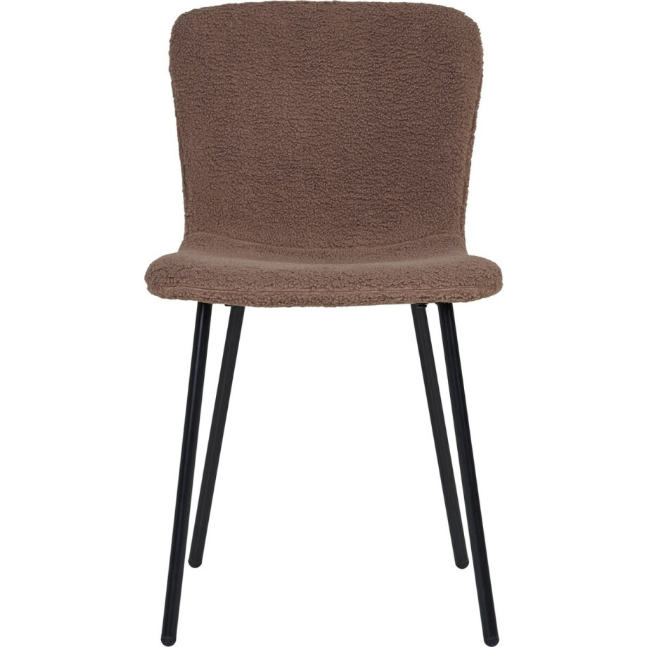 House Nordic Eetkamerstoel Halden Teddy Donkerbruin afbeelding 1