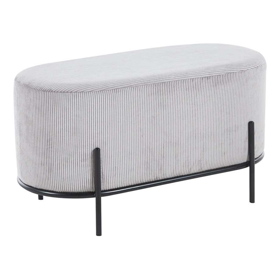 Artistiq Poef 'Nimisha' 80 x 40cm, kleur lichtgrijs Artistiq Poef 'Nimisha' 80 x 40cm, kleur lichtgrijs afbeelding 1