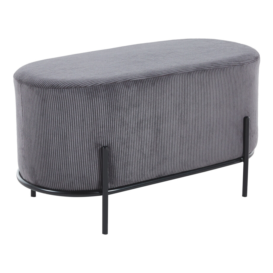 Artistiq Poef 'Nimisha' 80 x 40cm, kleur grijs Artistiq Poef 'Nimisha' 80 x 40cm, kleur grijs afbeelding 1