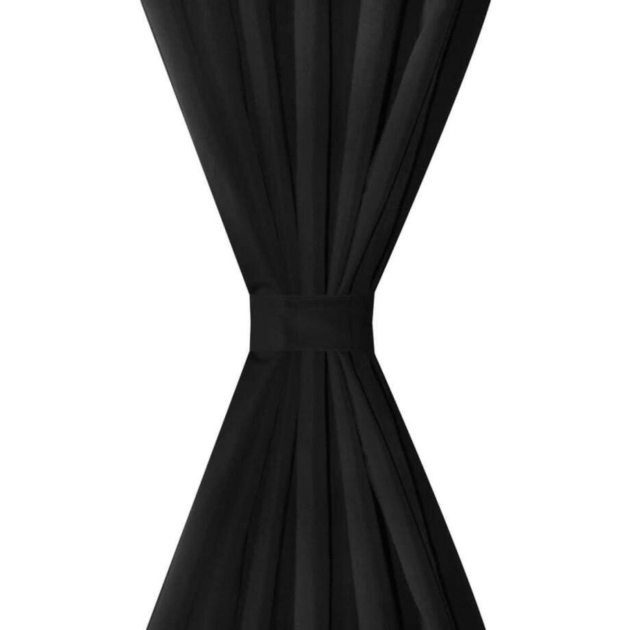 vidaXL - Micro-Satijnen - Gordijnen - met - Ringen - 140 - x - 245 - cm - 2 - stuks - (Creme) afbeelding 1