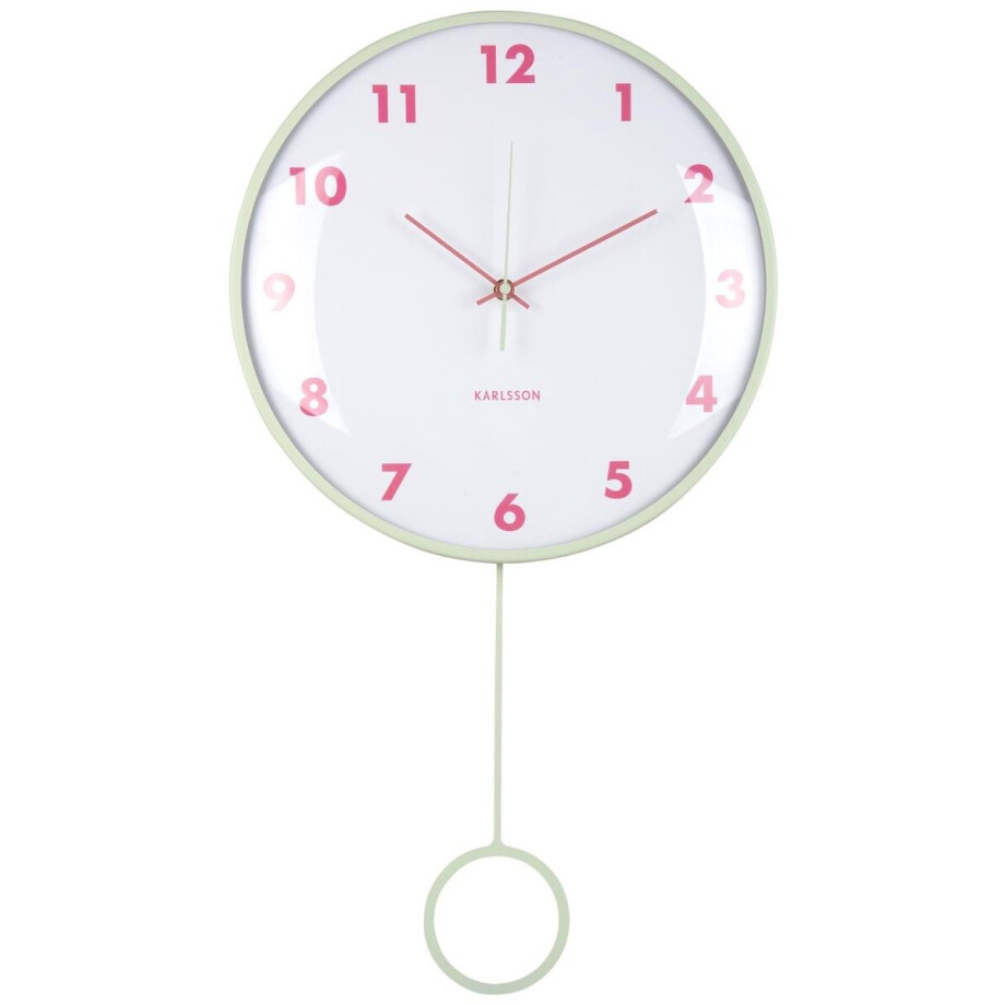 Karlsson Wandklok Cheeky Dome - Zachtgroen - 7.1x35.5x61.5cm - Wandklok Scandinavisch afbeelding 1