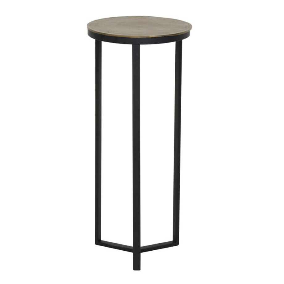 Light & Living Bijzettafel 'Retiro' zuil, mat zwart+ruw antiek brons Light & Living Bijzettafel 'Retiro' zuil, mat zwart+ruw antiek brons afbeelding
