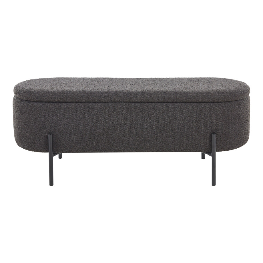 Artistiq bankje 'Clent' 110cm, Bouclé, kleur antraciet Artistiq bankje 'Clent' 110cm, Bouclé, kleur antraciet afbeelding 1