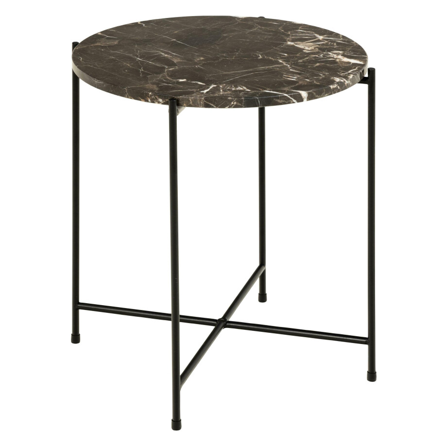 Bendt Bijzettafel 'Carolien' Bruin Marmer, Ø42cm afbeelding 1