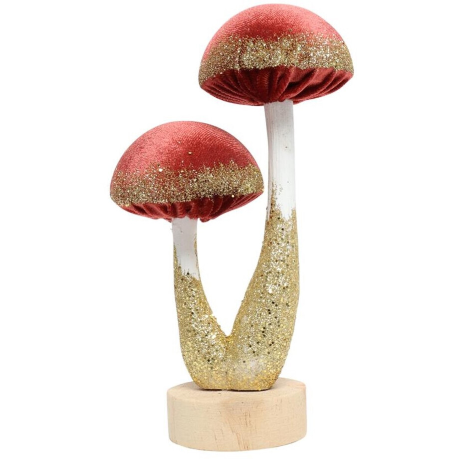 Ornament paddenstoelen roze 10x6x18cm Ornament paddenstoelen roze 10x6x18cm afbeelding 1