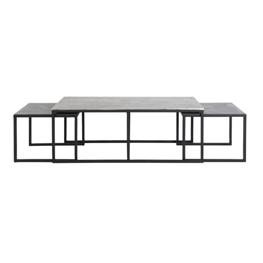 Light & Living Bijzettafel 'Kumalu' Set van 3 stuks max, antiek tin-antiek lood Light & Living Bijzettafel 'Kumalu' Set van 3 stuks max, antiek tin-antiek lood afbeelding